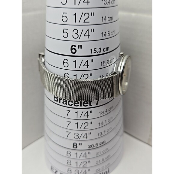 Skagen 355SGSC Ultra Slim Steel Mesh Date Silver Dial Quartz Watch New Battery - Picture 7 of 10